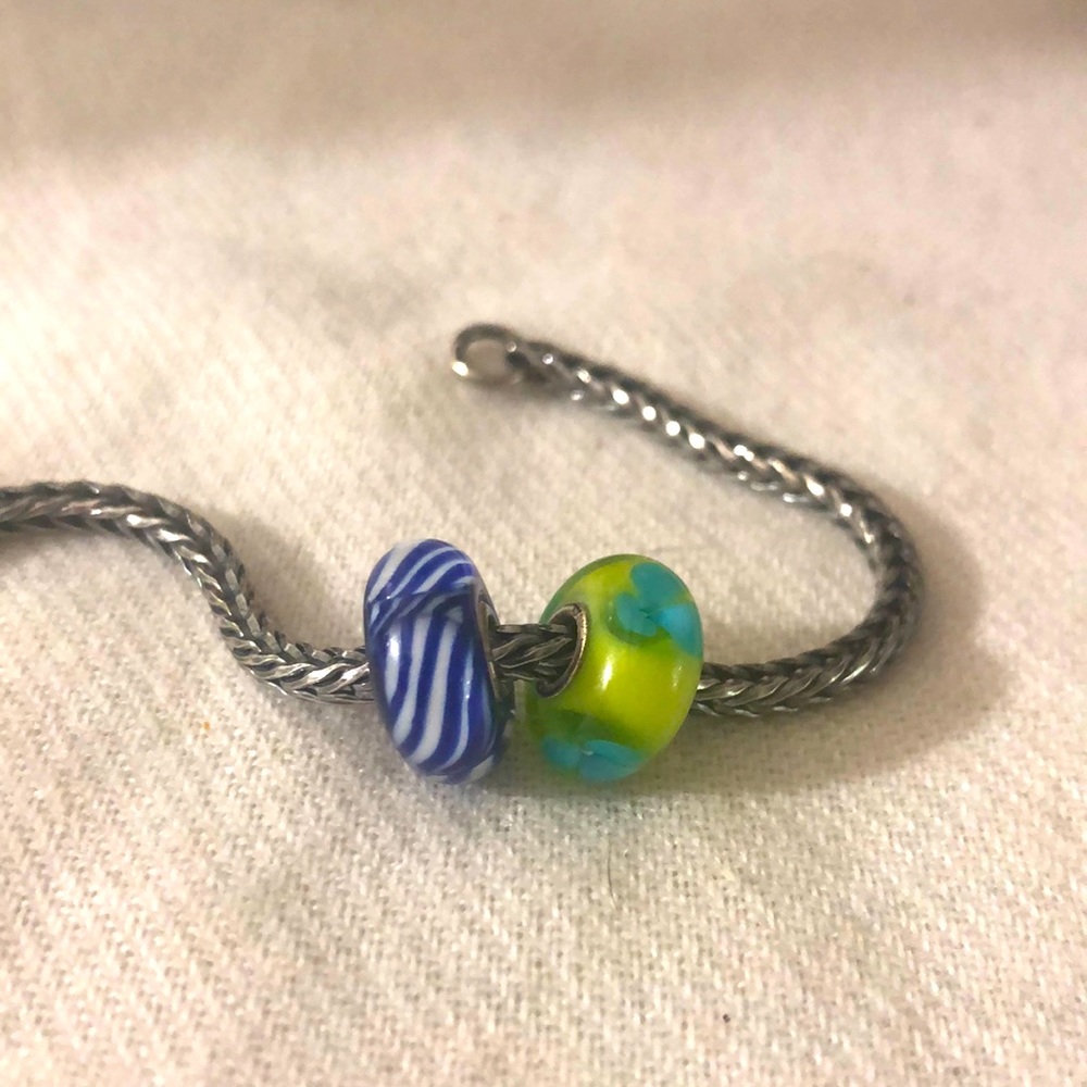 Trollbeads - Arctic Stripes & Turquoise Flower